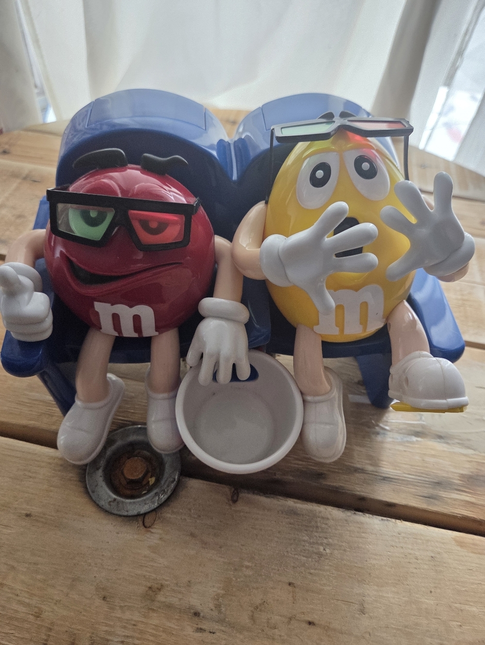 90s M&M's Candy Dispenser Limited Edition "At The Movie" 3D with Popcorn Bucket